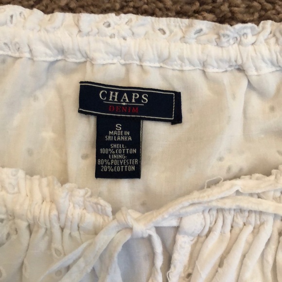 Chaps Denim white eyelet top size small - Picture 6 of 7